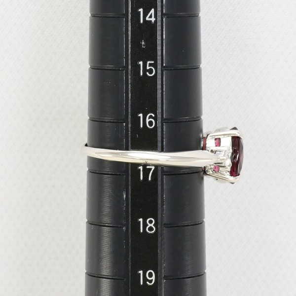 PT900 プラチナ リング 16.5号 ピンクトルマリン 2.50 ダイヤ 0.12 中古 PT900 プラチナ リング 16.5号 ピンクトルマリン 2.50 ダイヤ 0.12 中古