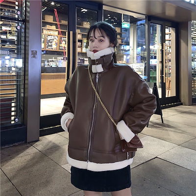 Qoo10] レザージャケット もこもこ アウター ボ : レディース服