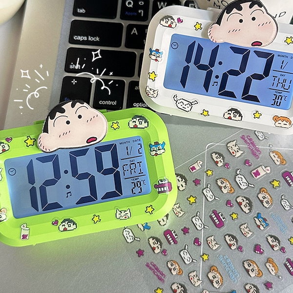 Qoo10] 新型クレヨンしんちゃん目覚まし時計夜光付