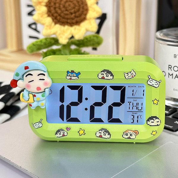Qoo10] 新型クレヨンしんちゃん目覚まし時計夜光付