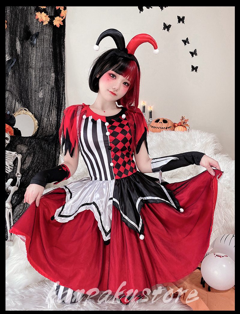 ハロウィン 衣装 ピエロ 道化師 レディース コスプレ 仮装 吸血鬼 幽霊 魔女 悪魔 ヴァンパイア おばけ 演出服 コスチューム 大人 ハロウィン衣装 Halloween イベント ハロウィーン 宴