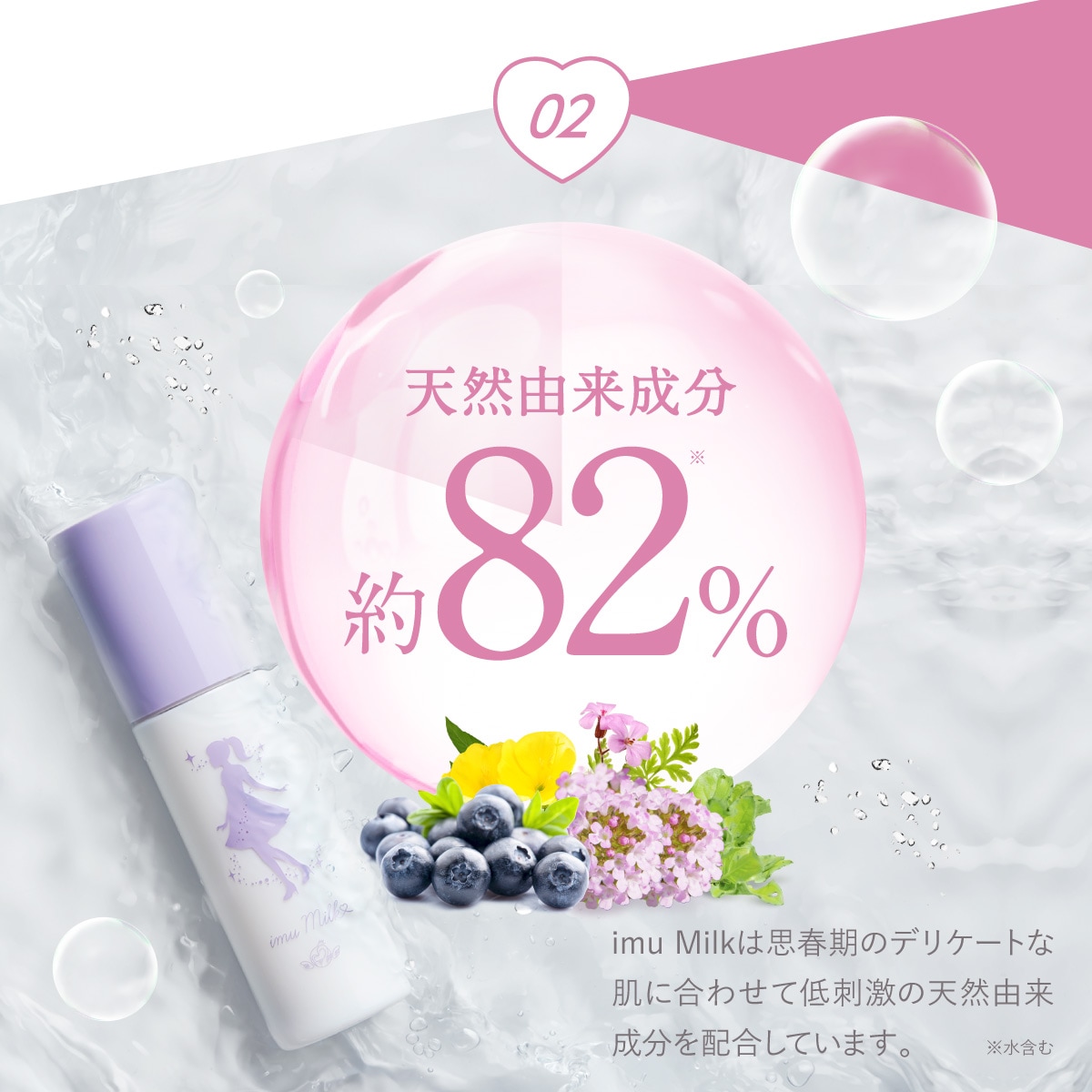 imuMilk イミュミルク ( 薬用 ローション / 80ml 約1ヶ月分 ) 思春期 ニキビ 医薬部外品 オールインワン ( 化粧水 / 乳液 / 美容液 )