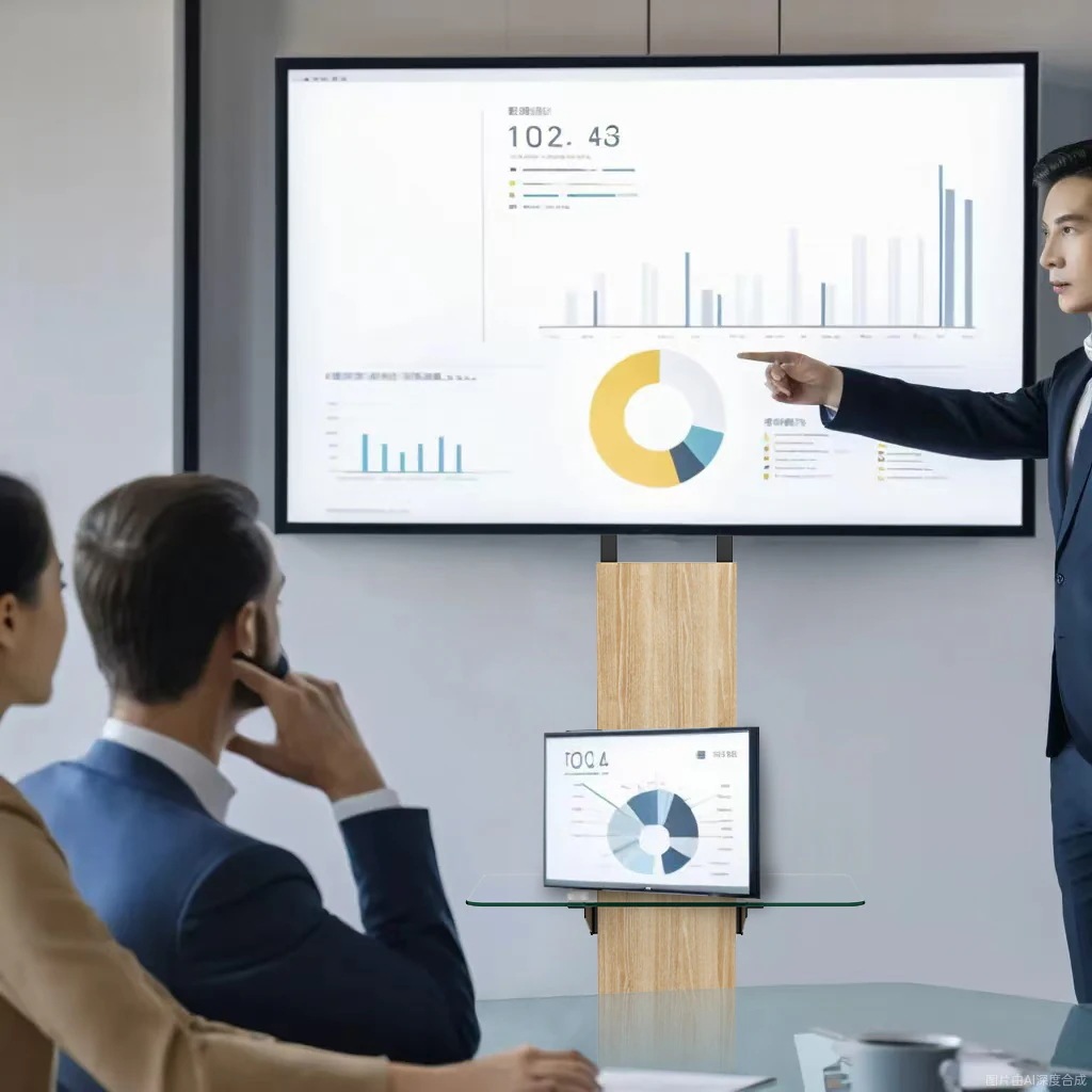 461引き出し付き 可動式TVスタンド 32-75インチ対応 高さ調整可能 木目&ガラス製 キャスター付き リビング・寝室・オフィス用 ナチュラル 461引き出し付き 可動式TVスタンド 32-75インチ対応 高さ調整可能 木目&ガラス製 キャスター付き リビング・寝室・オフィス用 ナチュラル