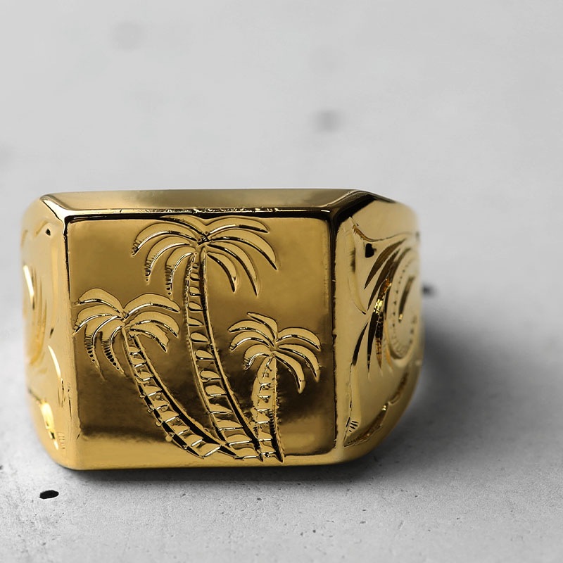 BFF 印台リング ヤシの木 [bffr009-g-l]