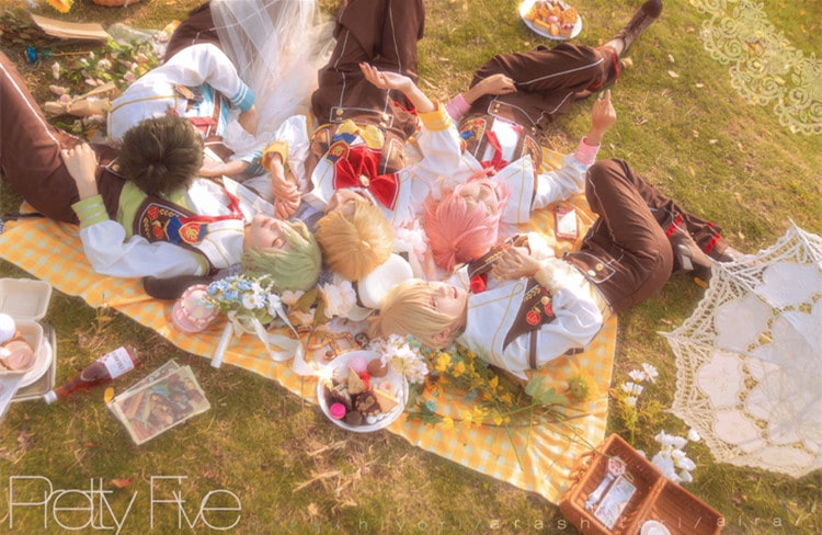 あんさんぶるスターズ Pretty5 Mission 鳴上 嵐 姫宮桃李 影片みか 白鳥藍良 巴日和 コスプレ衣装 コスチューム