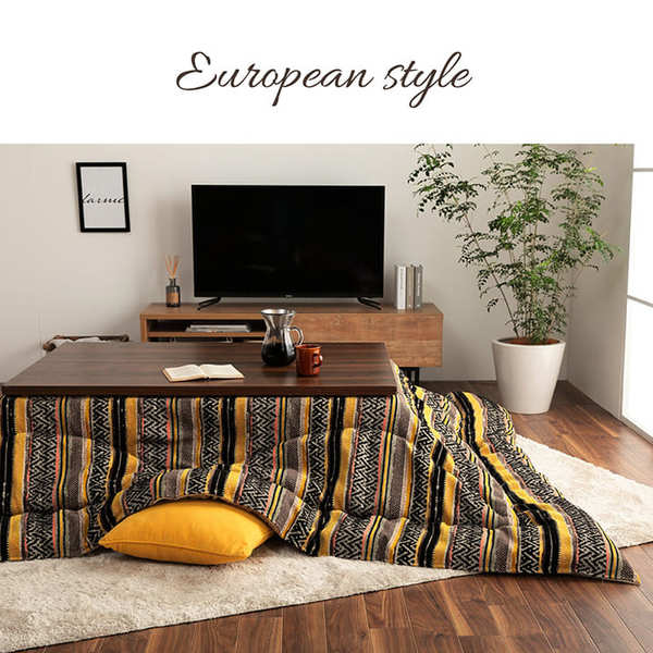 こたつ布団 長方形 日本製 シェニール カラフル エスニック 約200×290cm | 冬 あったかい あたたかい 暖かい 温かい 暖房 こたつ布団 長方形 日本製 シェニール カラフル エスニック イエロー