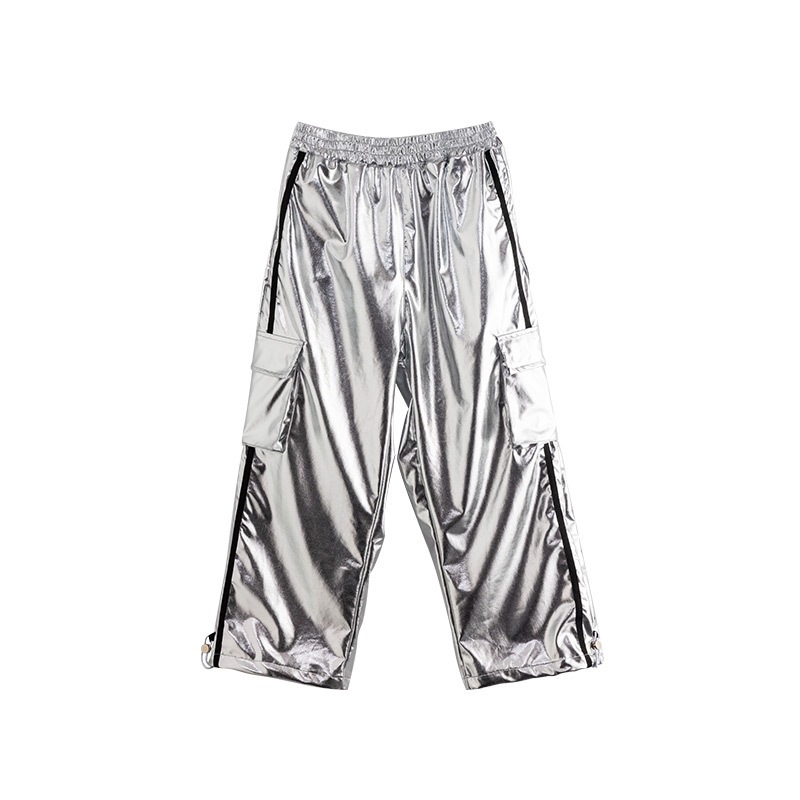 ヒップホップ子供用流行服男の子ヒップホップ子供服シャツ明るいレザースーツ女の子パフォーマンス服夏子供用パフォーマンス服