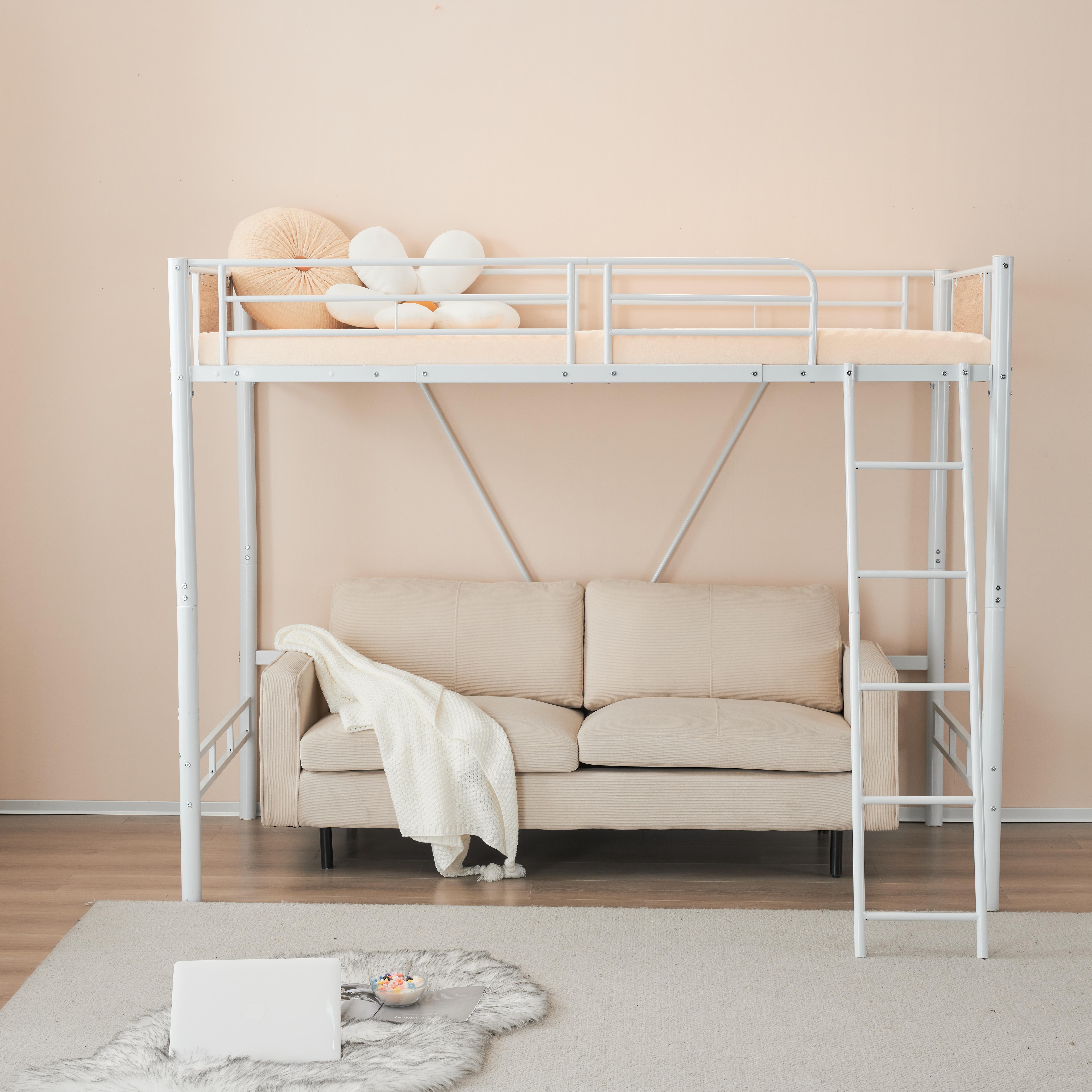 【国内出荷 - 3日配達】【新品】ホワイト ロフトベッド パイプベッド シングル 木 収納 北欧風 子供部屋 送料無料 スチール 耐震 ベッド SDG~90 【国内出荷 - 3日配達】【新品】ホワイト ロフトベッド パイプベッド シングル 木 収納 北欧風 子供部屋 送料無料 スチール 耐震 ベッド SDG~90