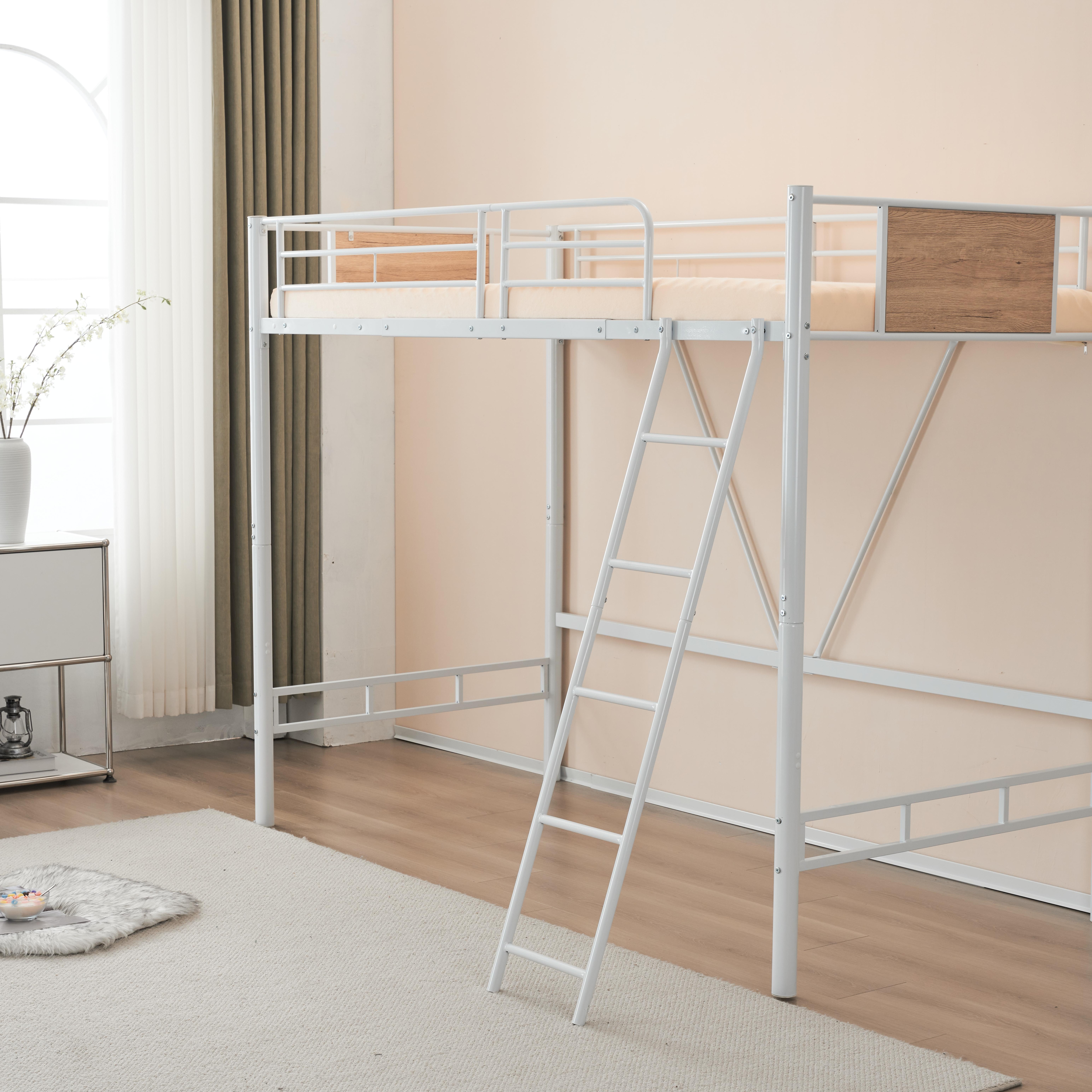 【国内出荷 - 3日配達】【新品】ホワイト ロフトベッド パイプベッド シングル 木 収納 北欧風 子供部屋 送料無料 スチール 耐震 ベッド SDG~90 【国内出荷 - 3日配達】【新品】ホワイト ロフトベッド パイプベッド シングル 木 収納 北欧風 子供部屋 送料無料 スチール 耐震 ベッド SDG~90