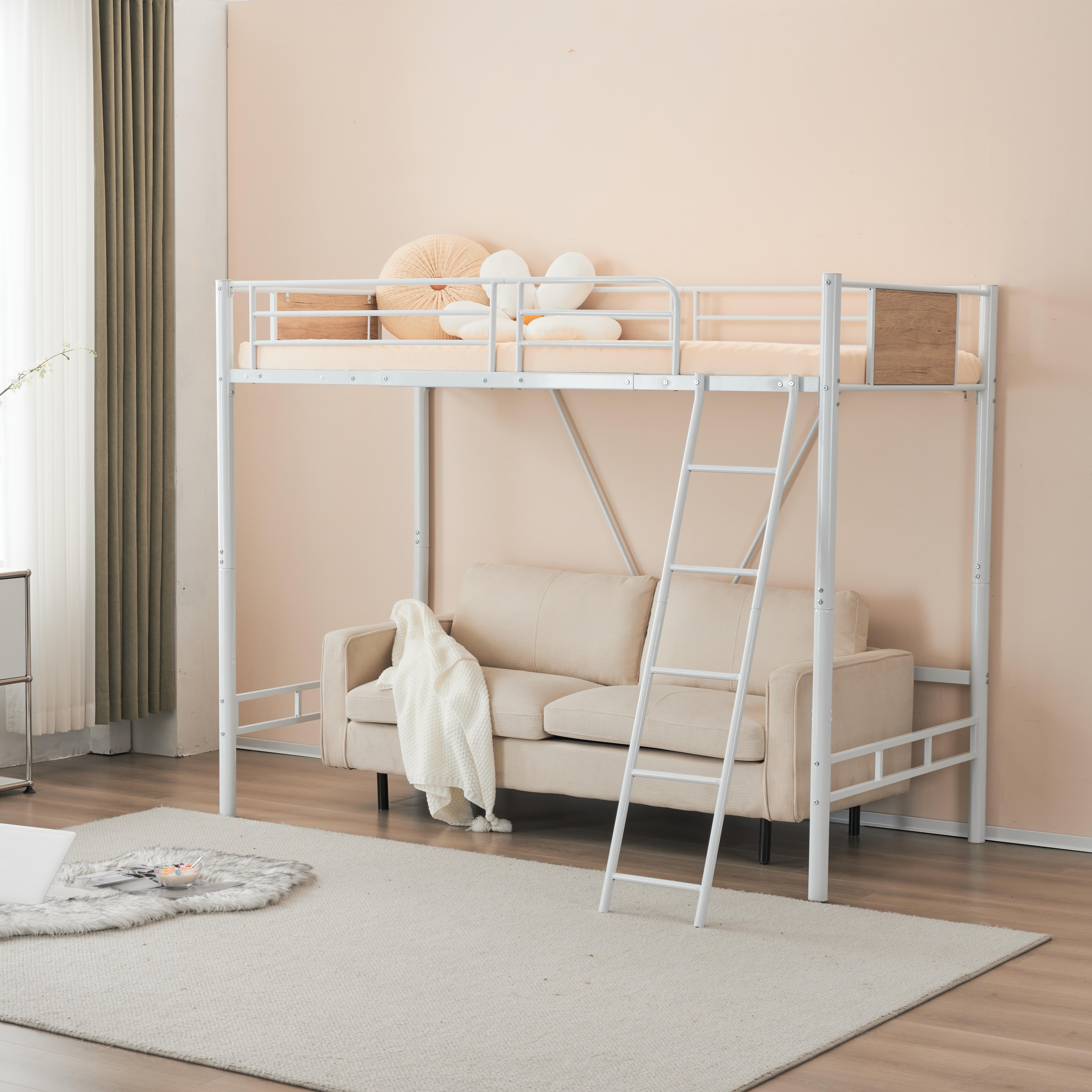 【国内出荷 - 3日配達】【新品】ホワイト ロフトベッド パイプベッド シングル 木 収納 北欧風 子供部屋 送料無料 スチール 耐震 ベッド SDG~90 【国内出荷 - 3日配達】【新品】ホワイト ロフトベッド パイプベッド シングル 木 収納 北欧風 子供部屋 送料無料 スチール 耐震 ベッド SDG~90