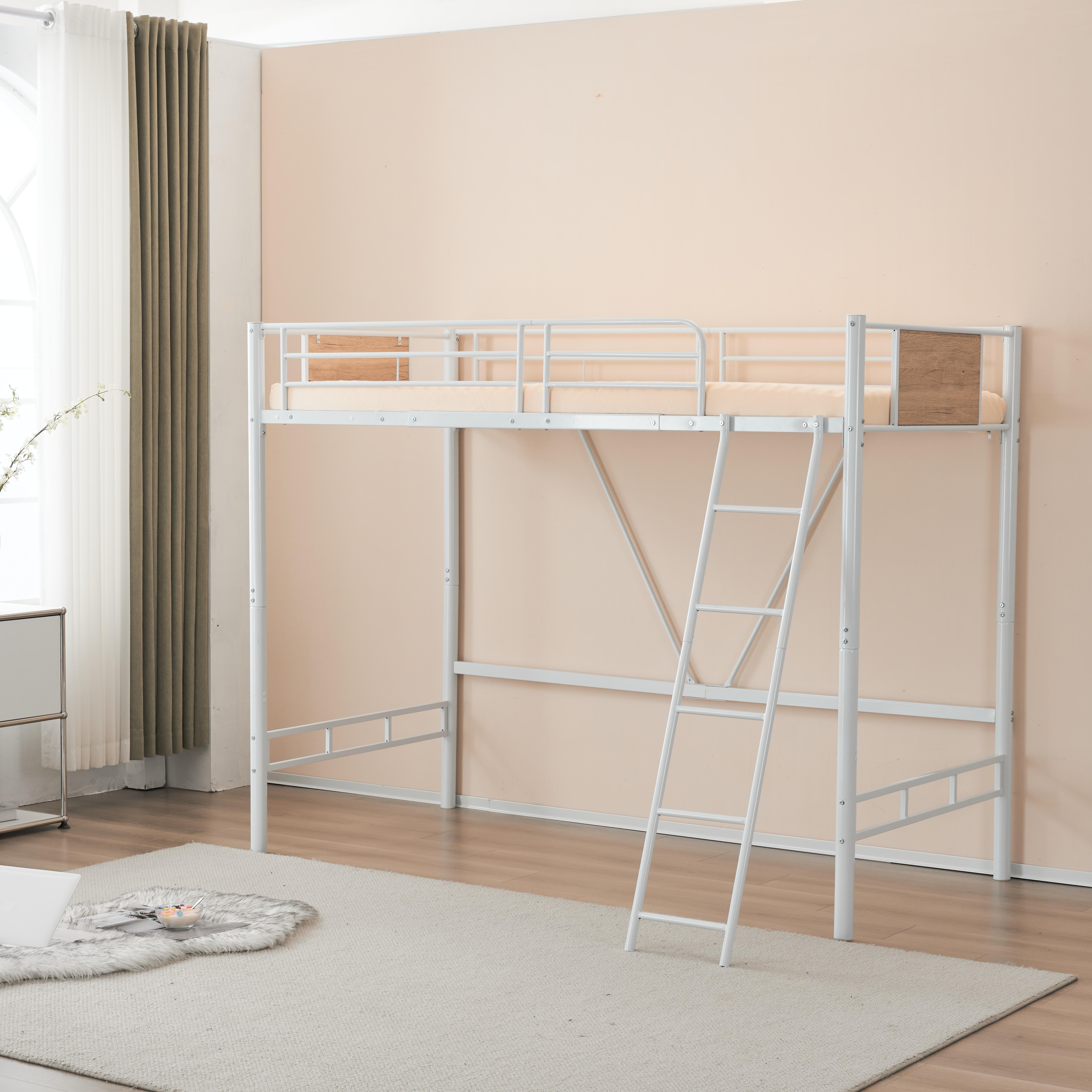 【国内出荷 - 3日配達】【新品】ホワイト ロフトベッド パイプベッド シングル 木 収納 北欧風 子供部屋 送料無料 スチール 耐震 ベッド SDG~90 【国内出荷 - 3日配達】【新品】ホワイト ロフトベッド パイプベッド シングル 木 収納 北欧風 子供部屋 送料無料 スチール 耐震 ベッド SDG~90