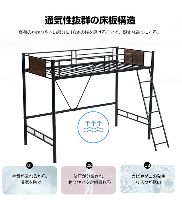 【国内出荷 - 3日配達】【新品】ホワイト ロフトベッド パイプベッド シングル 木 収納 北欧風 子供部屋 送料無料 スチール 耐震 ベッド SDG~90 【国内出荷 - 3日配達】【新品】ホワイト ロフトベッド パイプベッド シングル 木 収納 北欧風 子供部屋 送料無料 スチール 耐震 ベッド SDG~90