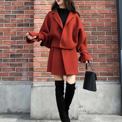 袖コンシャス セットアップ ジャケット スカート コート アウター ショート丈 長袖 ミニスカート レディース ゆったり 着回し エレガント 大きいサイズ おしゃれ オレンジ ブラウン 春 秋 冬 2 袖コンシャス セットアップ ジャケット スカート コート アウター ショート丈 長袖 ミニスカート レディース ゆったり 着回し エレガント 大きいサイズ おしゃれ オレンジ ブラウン 春 秋 冬 2