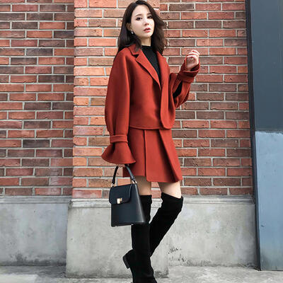 袖コンシャス セットアップ ジャケット スカート コート アウター ショート丈 長袖 ミニスカート レディース ゆったり 着回し エレガント 大きいサイズ おしゃれ オレンジ ブラウン 春 秋 冬 2 袖コンシャス セットアップ ジャケット スカート コート アウター ショート丈 長袖 ミニスカート レディース ゆったり 着回し エレガント 大きいサイズ おしゃれ オレンジ ブラウン 春 秋 冬 2