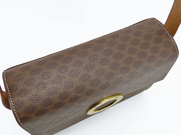 CELINE ロゴ ショルダーバッグ ダークブラウン CELINE ロゴ ショルダー