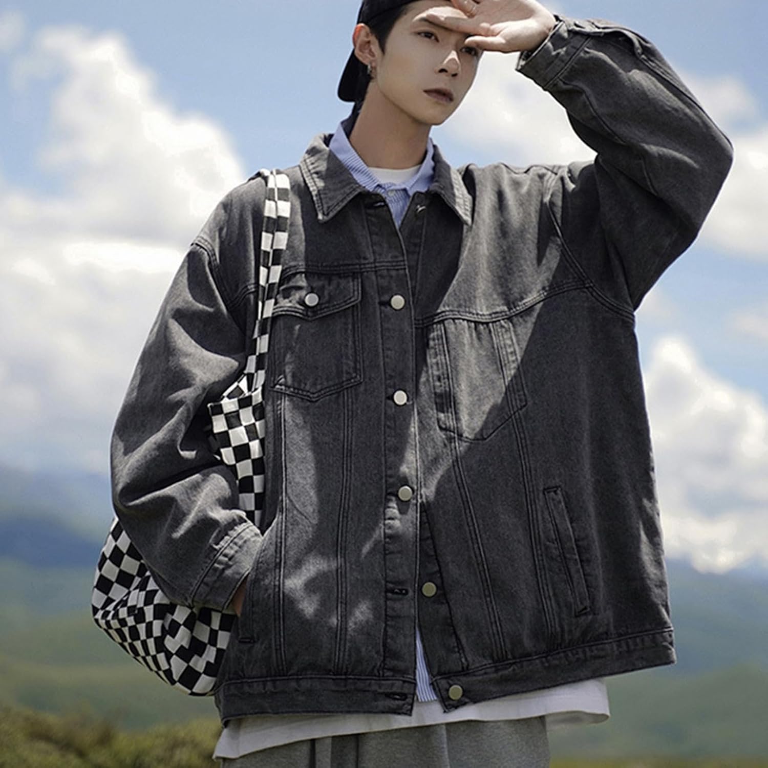 デニムジャケット メンズ ジージャン Gジャン 薄手 厚手 2type 裏起毛 デニム ジャケット アウター コート 立ち襟 はおり かまストアデニム 薄手 ライトアウター Gジャン ノーカラー 羽織り