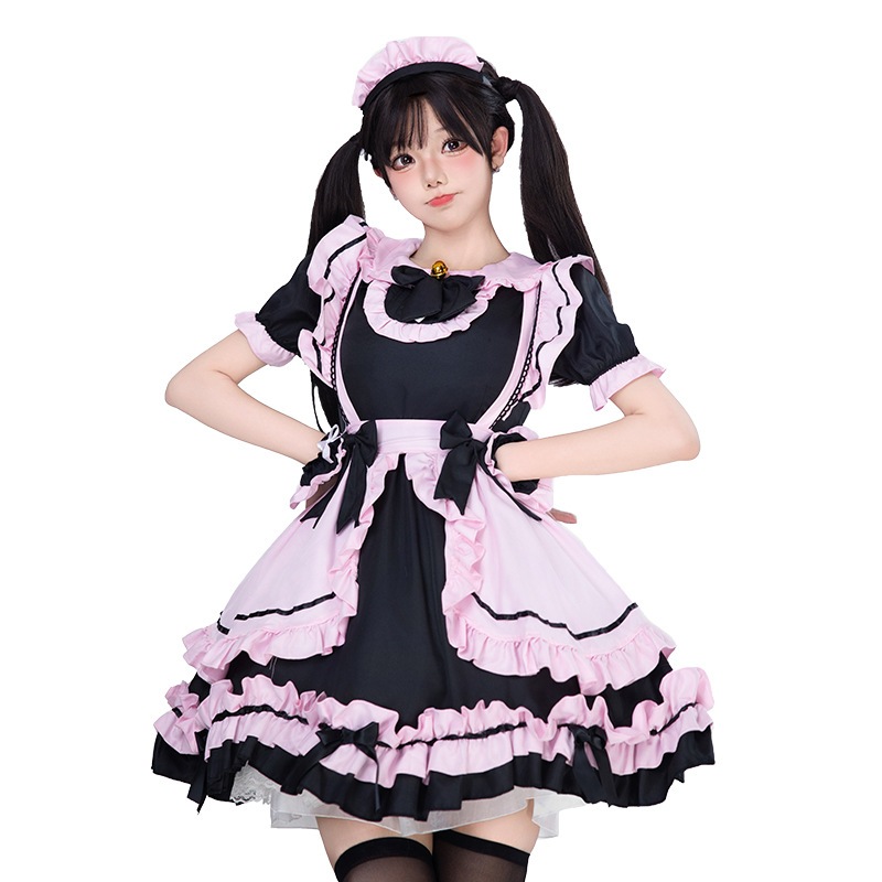 【急速出荷】送.料.無.料. 黒粉 メイド服 にゃんこ鈴アニメ ワンピース ロリータ 【急速出荷】送.料.無.料. 黒粉 メイド服 にゃんこ鈴アニメ ワンピース ロリータ