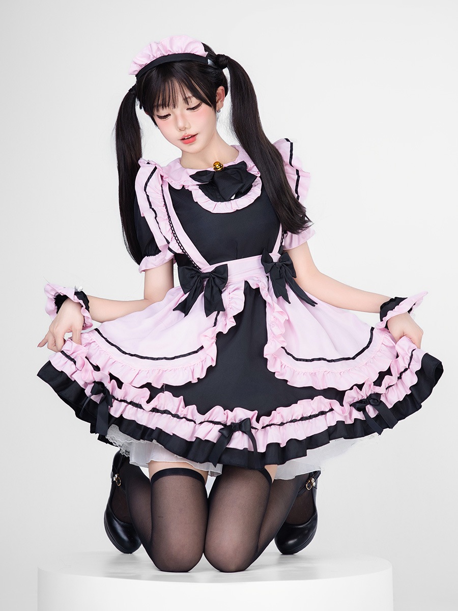【急速出荷】送.料.無.料. 黒粉 メイド服 にゃんこ鈴アニメ ワンピース ロリータ 【急速出荷】送.料.無.料. 黒粉 メイド服 にゃんこ鈴アニメ ワンピース ロリータ