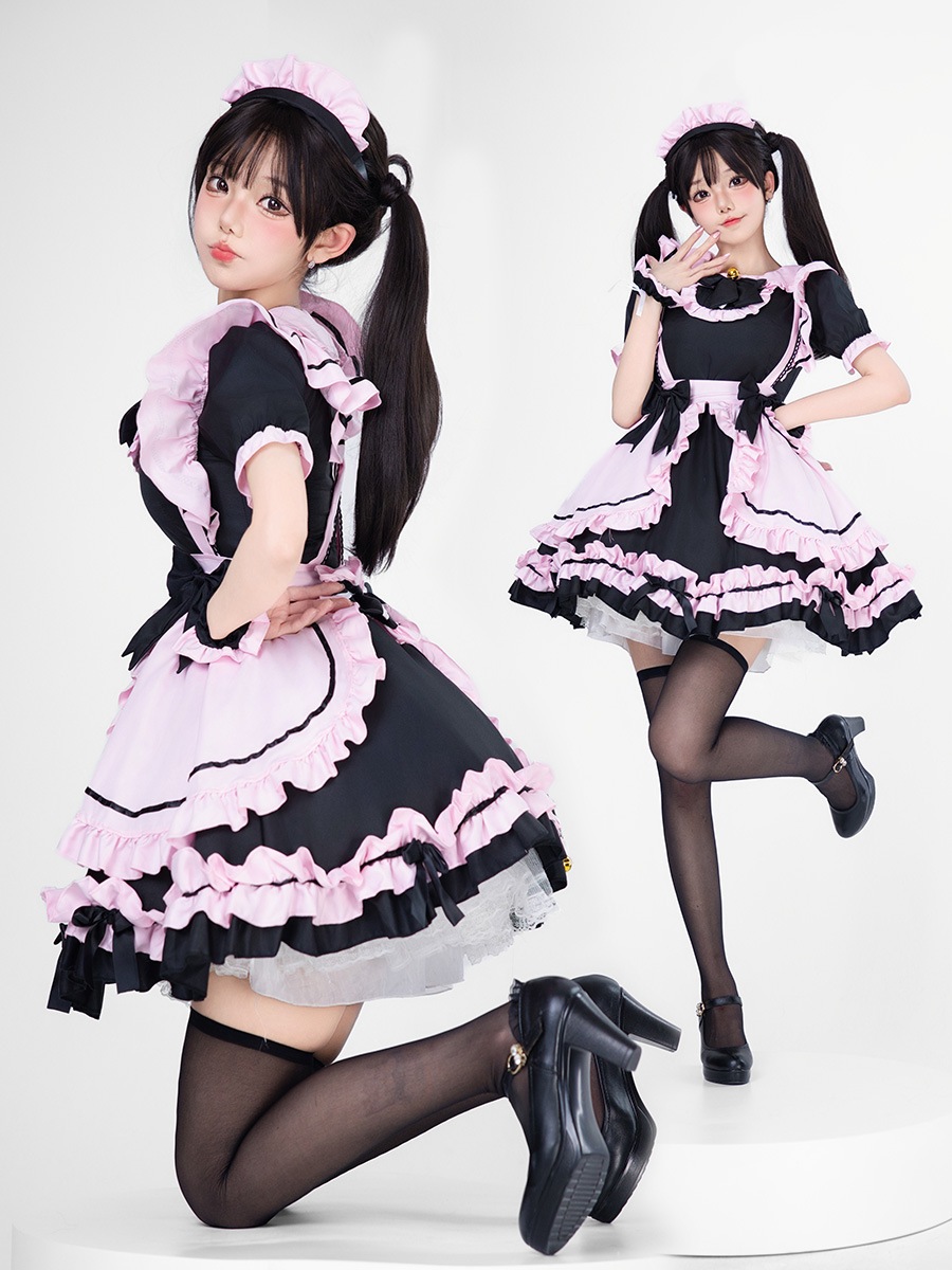 【急速出荷】送.料.無.料. 黒粉 メイド服 にゃんこ鈴アニメ ワンピース ロリータ 【急速出荷】送.料.無.料. 黒粉 メイド服 にゃんこ鈴アニメ ワンピース ロリータ