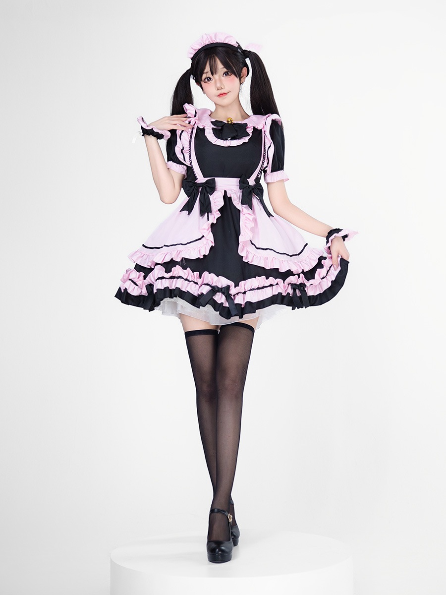 【急速出荷】送.料.無.料. 黒粉 メイド服 にゃんこ鈴アニメ ワンピース ロリータ 【急速出荷】送.料.無.料. 黒粉 メイド服 にゃんこ鈴アニメ ワンピース ロリータ