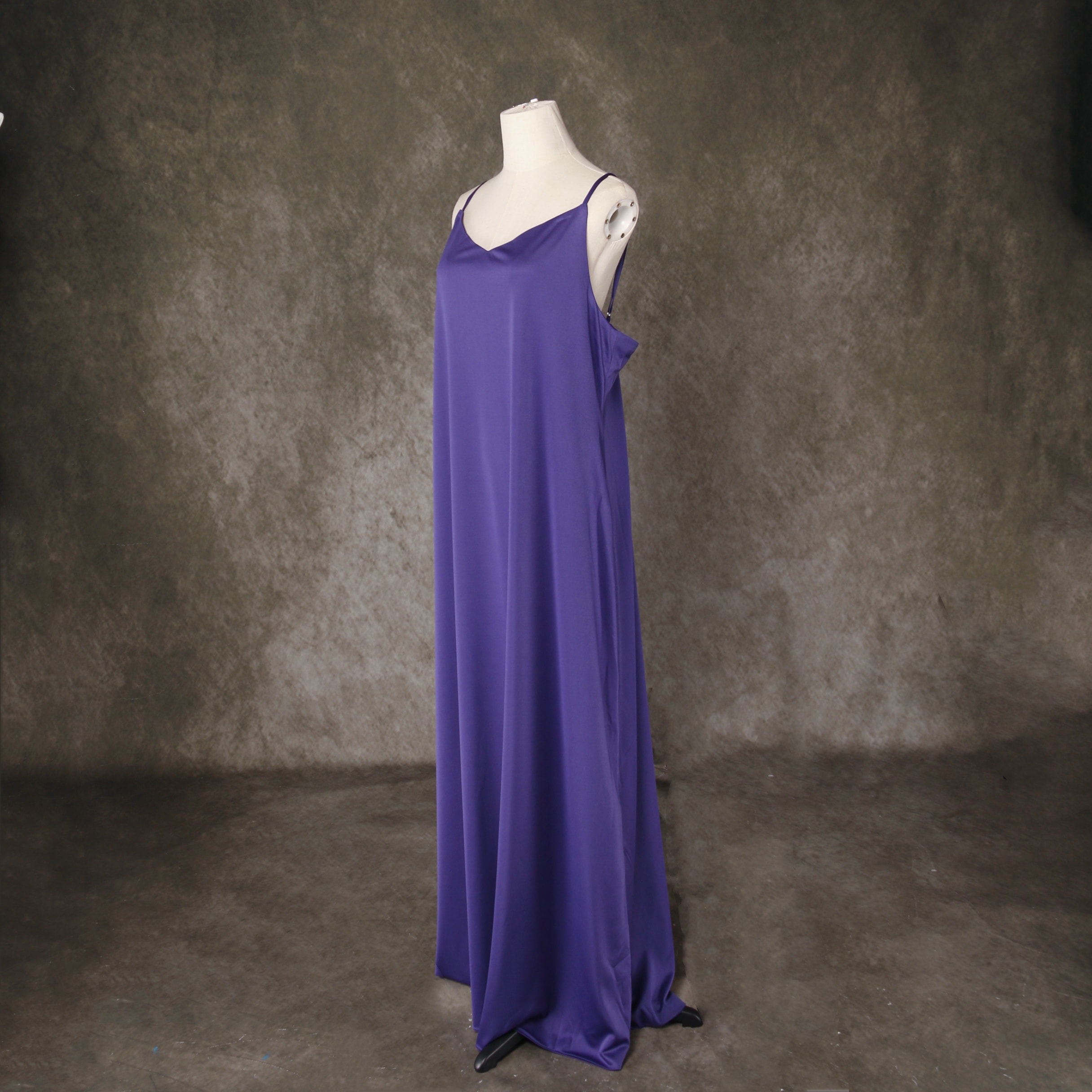 エレガント キャミソール パープル Vネックドレス 背中見せ 二次会 エレガント キャミソール パープル Vネックドレス 背中見せ 二次会