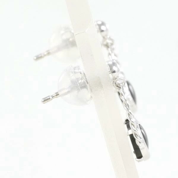 K14 14金 WG ホワイトゴールド ピアス オニキス 総重量約0.4g ジュエリー 中古 K14 14金 WG ホワイトゴールド ピアス オニキス 総重量約0.4g ジュエリー 中古