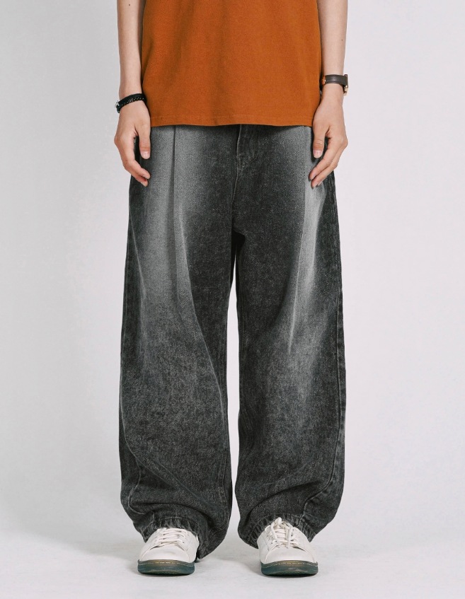 【JEMUT】★送料・関税込★Shade Washing Wide denim Pants JEMUT] Shade Washing Wide Denim Pants デニム・ジーンズ