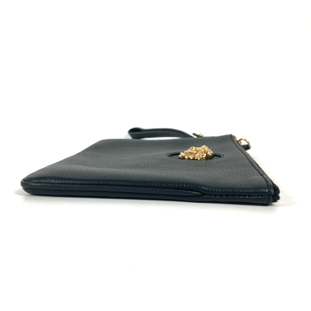 VERSACE ブラック レザー クラッチバッグ