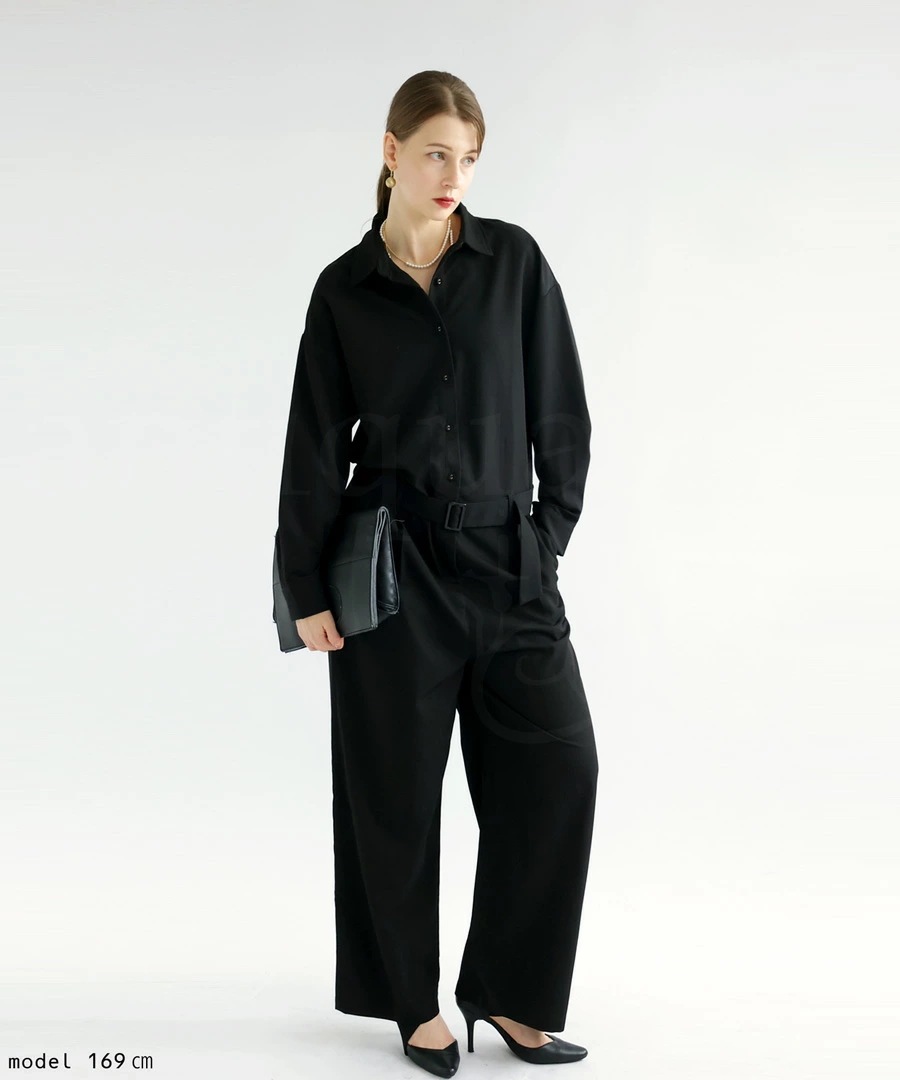 オールインワン レディース ボトムス 長袖 無地 送料無料・メール便不可【251B】 few オールインワン レディース ボトムス 長袖 無地 送料無料・メール便不可【251B】 few