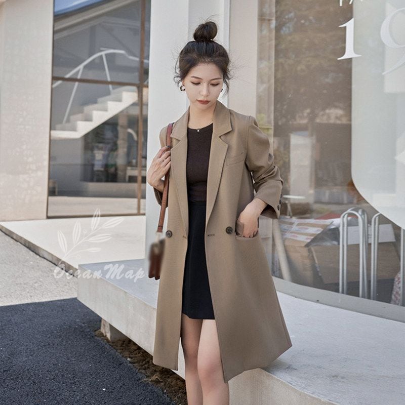 スプリングコート トレンチコート レディース コート 長袖 ジャケット キレイめ 春秋物 秋服 裏地付き 薄手 ロングカーディガン 春 アウター 無地 大きいサイズ ミディアム丈 おしゃれ 20代 3