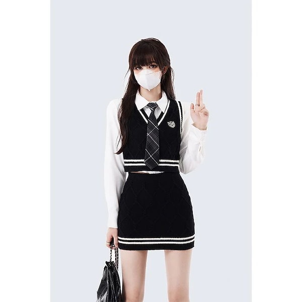 hydeist 制服　スカート　見せパン　ネクタイ ネクタイ パッチワーク ミニスカート – 古着屋Top of the Hillの