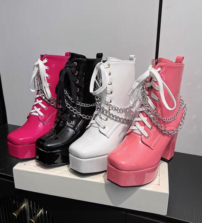 厚底ブーツ レディース ブーツ ショートブーツ 厚底 ブーツ 厚底 レースアップブーツ 編み上げブーツ レースアップ ブーツ ワークブーツ 歩きやすい ゆったり 編み上げ ショートブーツ 編み上げ