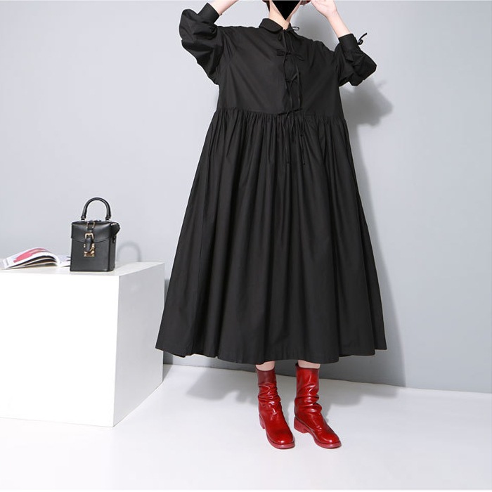 ドレス 袖あり ゆったり プルオーバー きれいめ 2022 大人 上品 お洒落 かっこいい 大人女子 こなれ感 クール モード系 モダン 主役級 存在感 抜け感 オールマッチ ハイエンド ニッチ