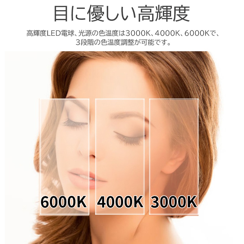 卓上ミラー ライト付き 大きい 大型 ハリウッドミラー 19個電球付き 女優ミラー 充電式 三色調光 鏡 明るさ調整 360角度回転 ライト付きミラー おしゃれ