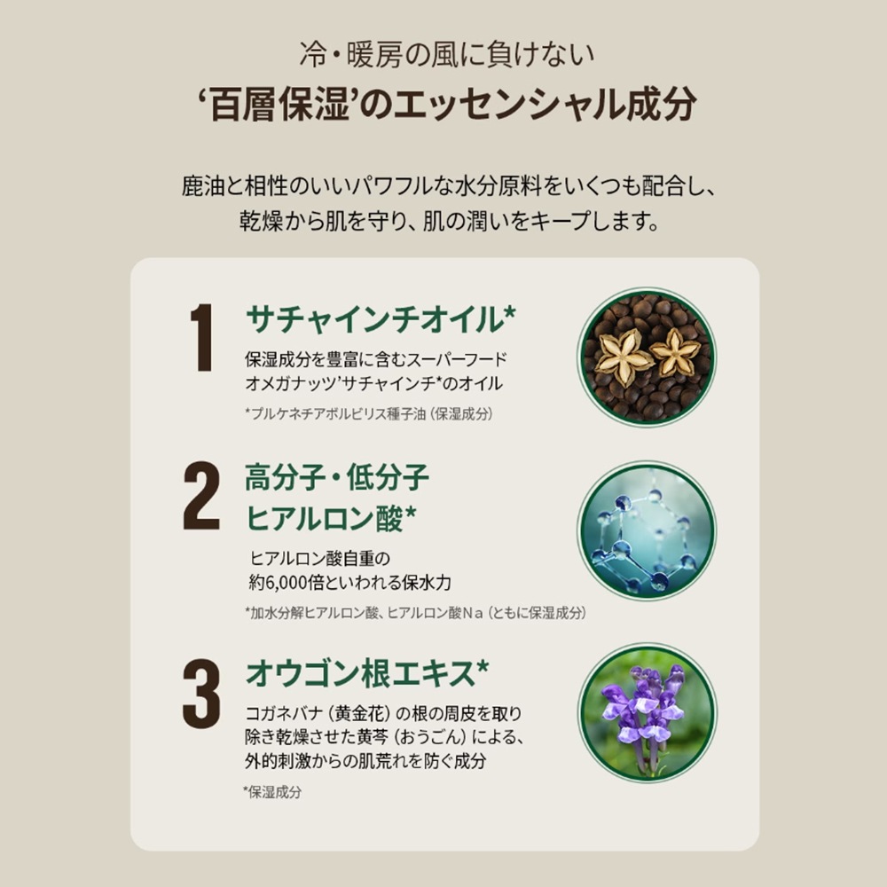 百層保湿, 鹿油ソリューションアンプル40ML(x4), 高保湿, 高栄養クリーム, 肌バリア強化, 韓国化粧品