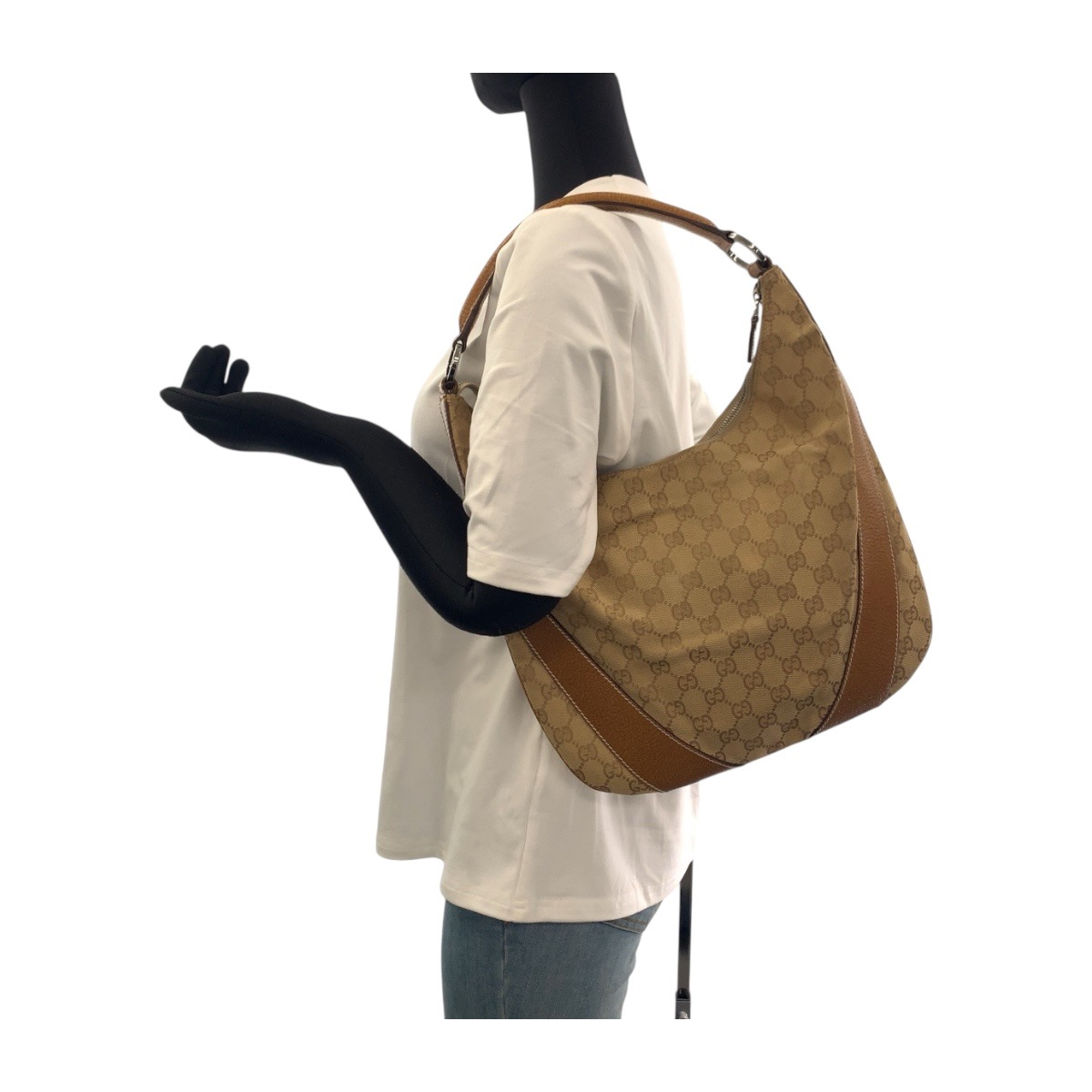 ベージュ キャメル シルバー金具 GGキャンバス 124357 ショルダーバッグ 肩掛け レディース 504772 ベージュ キャメル シルバー金具 GGキャンバス 124357 ショルダーバッグ 肩掛け レディース 504772