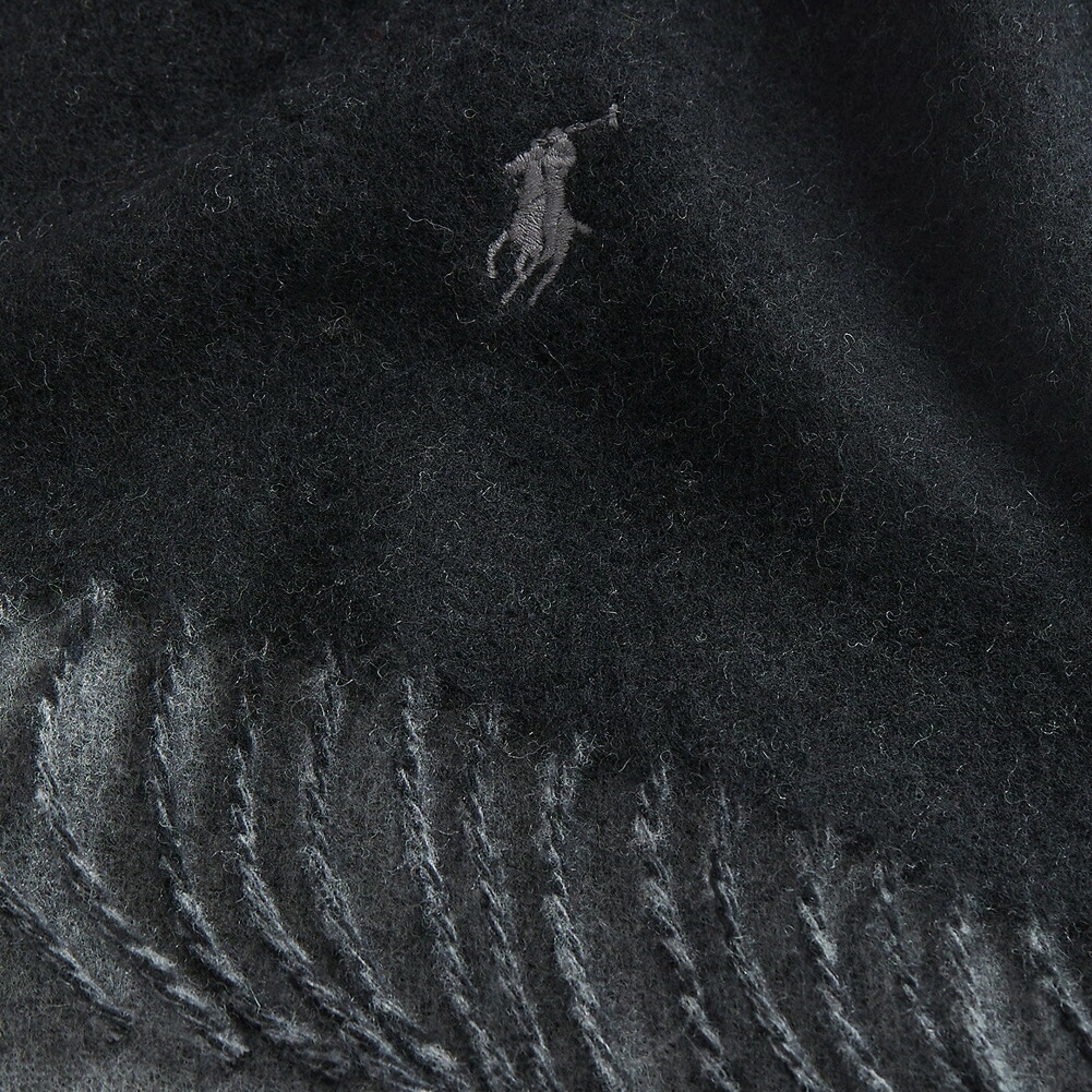 ポロ ラルフローレン マフラー リバーシブル PC0455 POLO RALPHLAUREN ラルフ ウール イタリア製 ブラック ネイビー グレー ベージュ ブラウン 無地 ワンポイント ブランド