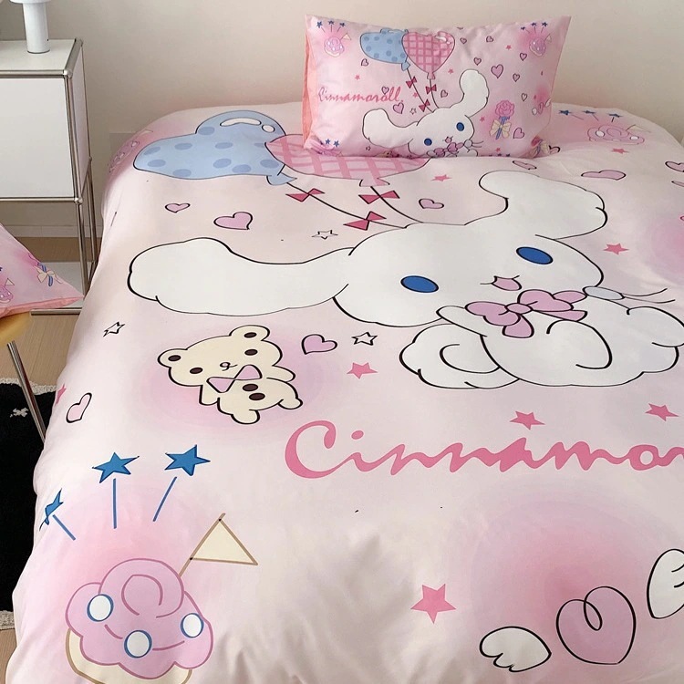 ふんわりキュートなクレヨンしんちゃん女の子用純綿4点セットさわやかコットン掛け布団カバーオールシーズン快適寝具