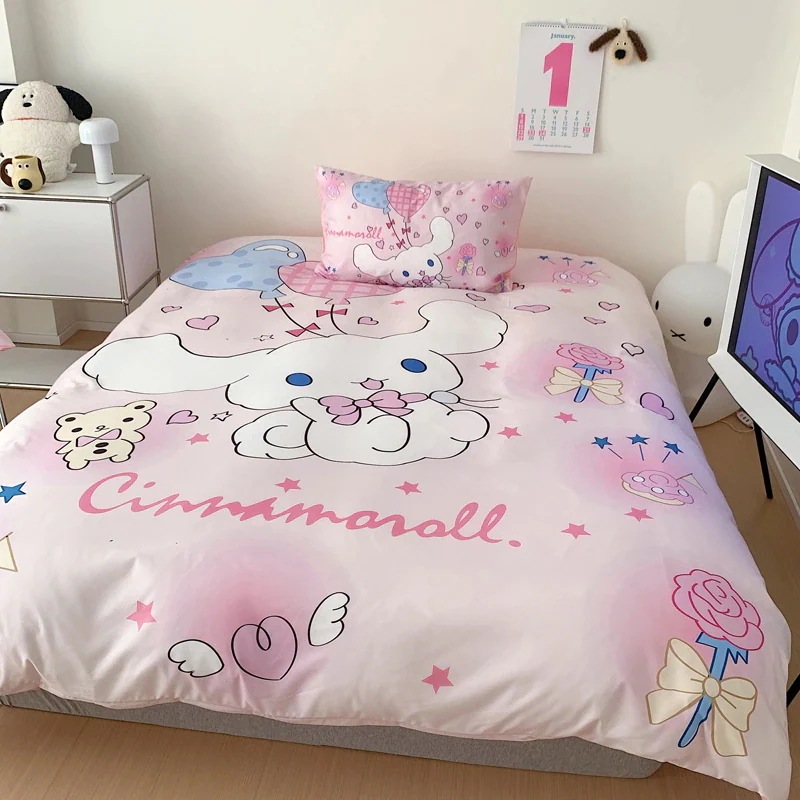 ふんわりキュートなクレヨンしんちゃん女の子用純綿4点セットさわやかコットン掛け布団カバーオールシーズン快適寝具