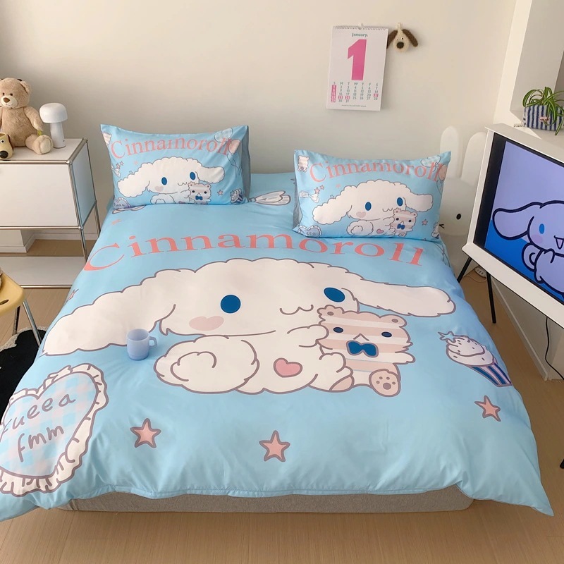 ふんわりキュートなクレヨンしんちゃん女の子用純綿4点セットさわやかコットン掛け布団カバーオールシーズン快適寝具