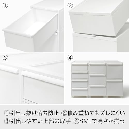 色:オールホワイト(不透明) サイズ:02)引き出し:M ライクイット (like-it) 収納ボッ 色:オールホワイト(不透明) サイズ:02)引き出し:M ライクイット (like-it) 収納ボッ