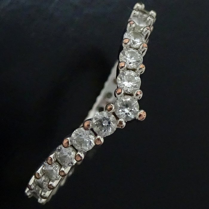 クリスタル リング 指輪 クリア 10.5号 シルバーメッキ/292622【中古】