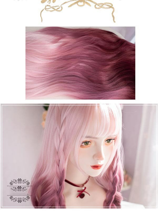 Qoo10] ウィッグ フルウィッグ ピンク パープル