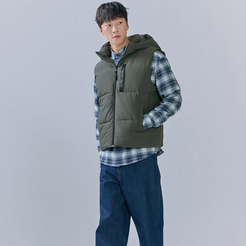 [チェースカルト] メンズエアーボリュームフード付きベスト-CFRK7312C0V