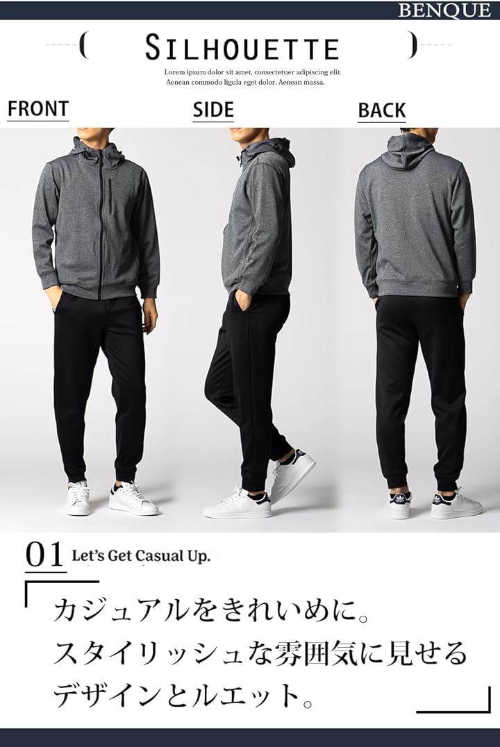 ジャージ メンズ 上下セット 長袖 おしゃれ セットアップ トレーニングウェア ランニングウェア スポーツ かっこいい ルームウェア 大きいサイズ カジュアル( ネイビー, 2XL)