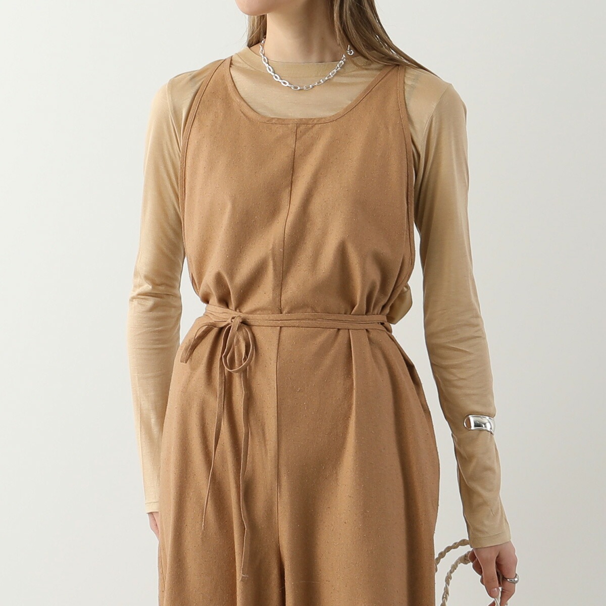 BASERANGE ベースレンジ サロペット OTAY JUMPSUIT JUOT RS 000 レディース ジャンプスーツ オールインワン ノースリーブ シルク カラー2色
