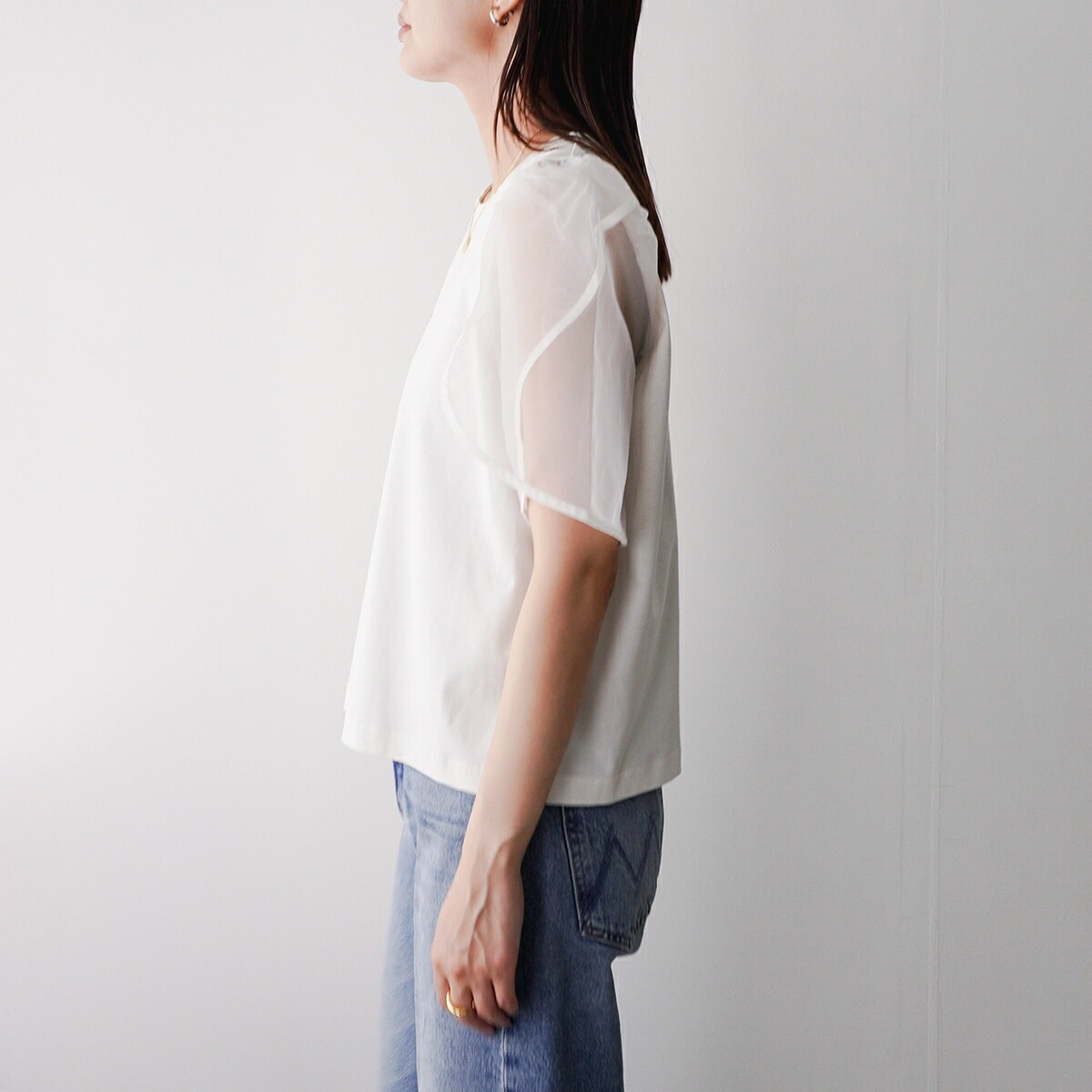 TORRAZZO DONNA トラッゾドンナ カットソー Tulip sleeve T-shirt 6252-421 レディース チューリップスリーブ オーガンジー 半袖 カラー2色 【mega】 TORRAZZO DONNA トラッゾドンナ カットソー Tulip sleeve T-shirt 6252-421 レディース チューリップスリーブ オーガンジー 半袖 カラー2色 【mega】