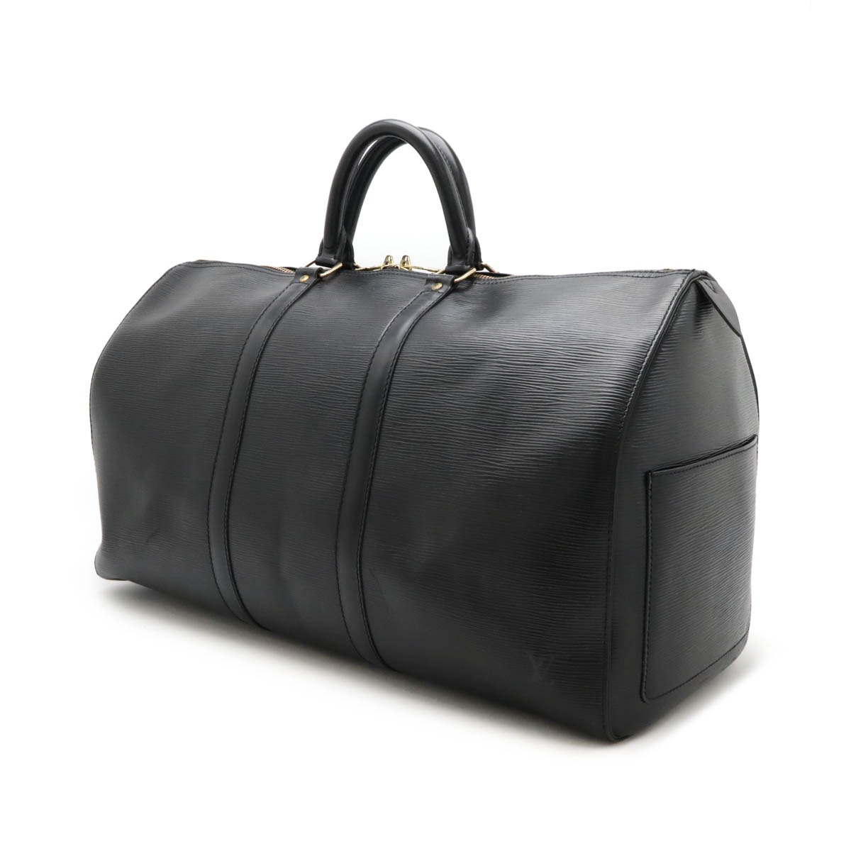 エピ キーポル50 ボストンバッグ 旅行カバン トラベルバッグ レザー ノワール ブラック ゴールド金具 M4296