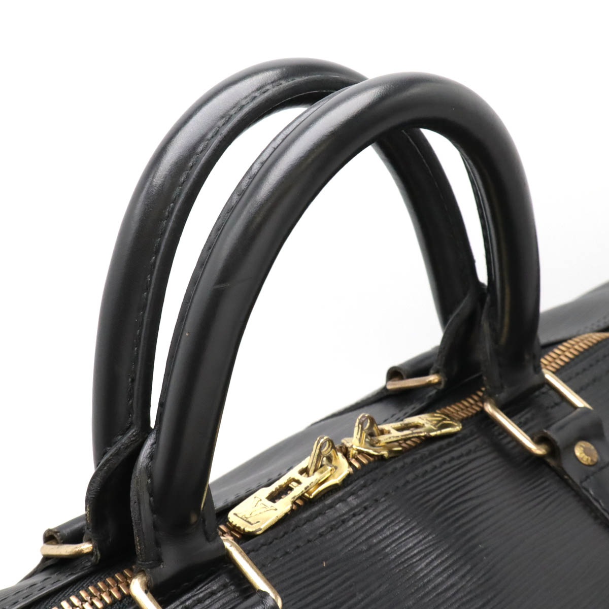 エピ キーポル50 ボストンバッグ 旅行カバン トラベルバッグ レザー ノワール ブラック ゴールド金具 M4296