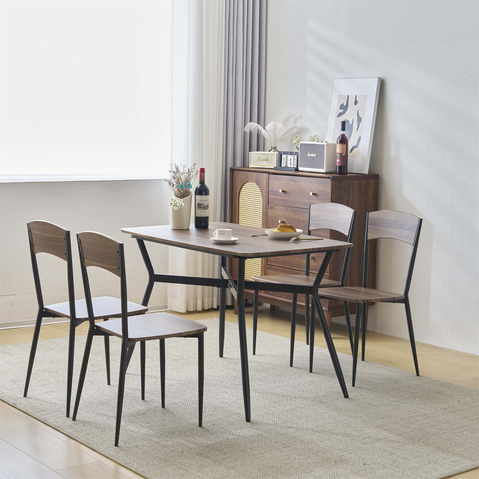 KOUKIDIダイニングテーブルセット4人用 5点セット ダイニング セット スチール 食卓 チェア4脚 幅110 コンパクトサイズ 4人掛け おしゃれ 2色 東京倉庫から発送 KOUKIDIダイニングテーブルセット4人用 5点セット ダイニング セット スチール 食卓 チェア4脚 幅110 コンパクトサイズ 4人掛け おしゃれ 2色 東京倉庫から発送